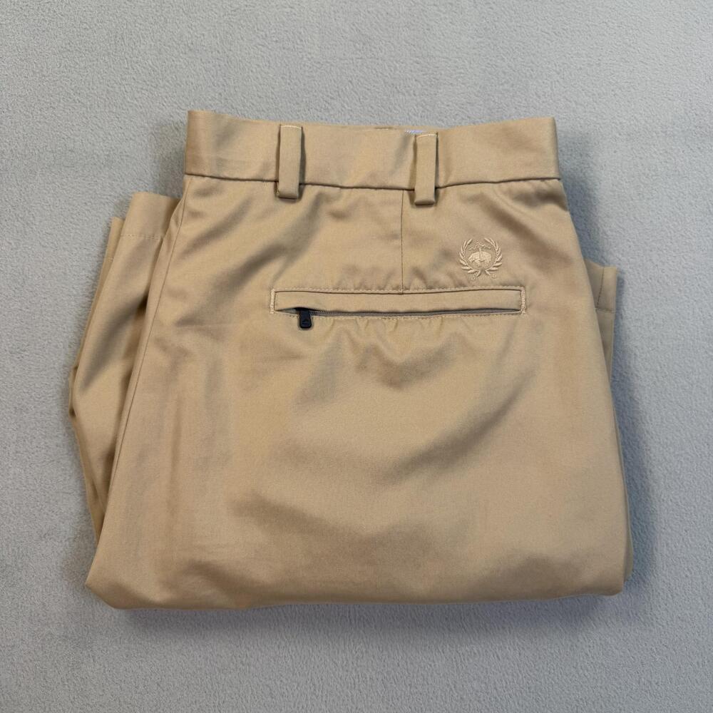 Brooks Brothers Shorts Mens 38 Beige Chino Polyester Microfiber Casual 9 Inseam